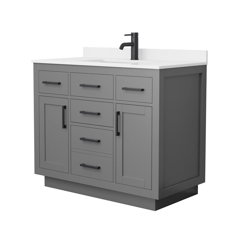 Beckett TK 42" Free Standing Single Basin Vanity Set with Cabinet and Quartz Vanity Top - image 19