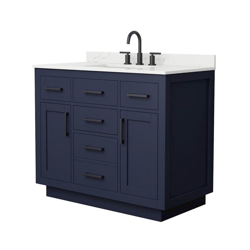Beckett TK 42" Free Standing Single Basin Vanity Set with Cabinet and Quartz Vanity Top - image 2