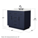 Beckett TK 42" Free Standing Single Basin Vanity Set with Cabinet and Quartz Vanity Top - image 5
