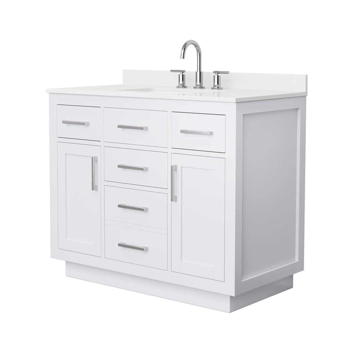 Beckett TK 42" Free Standing Single Basin Vanity Set with Cabinet and Quartz Vanity Top