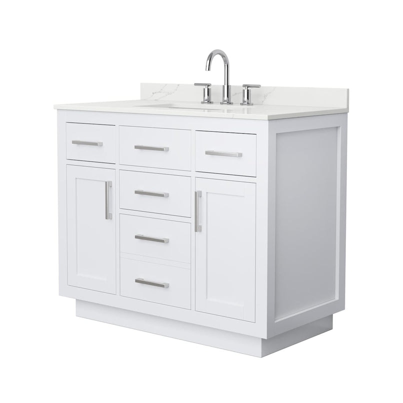 Beckett TK 42" Free Standing Single Basin Vanity Set with Cabinet and Quartz Vanity Top - image 8