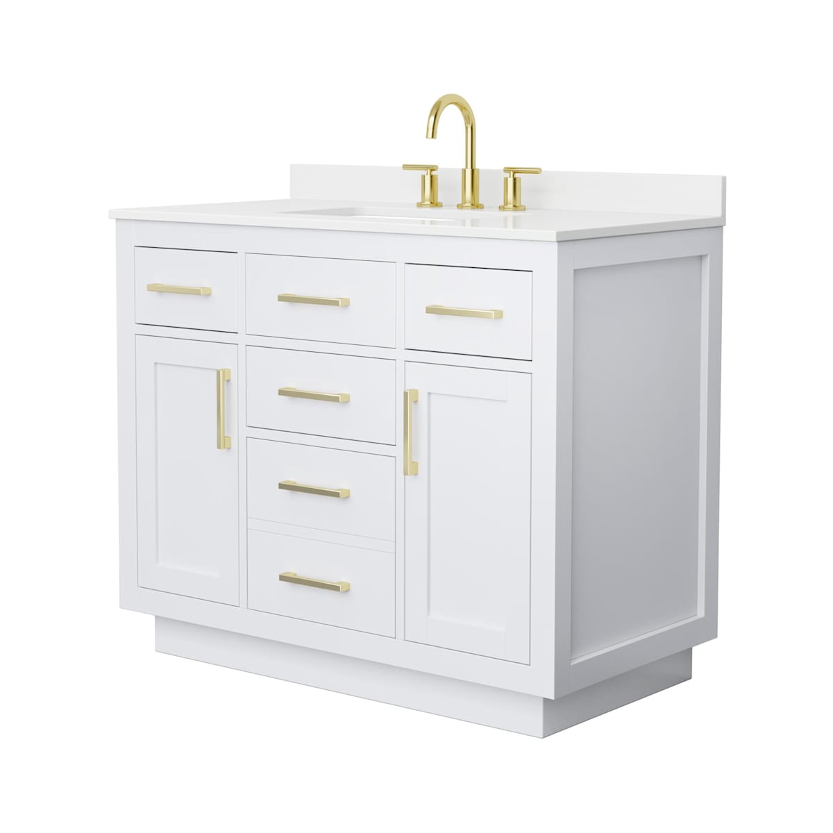 Beckett TK 42" Free Standing Single Basin Vanity Set with Cabinet and Quartz Vanity Top - image 9