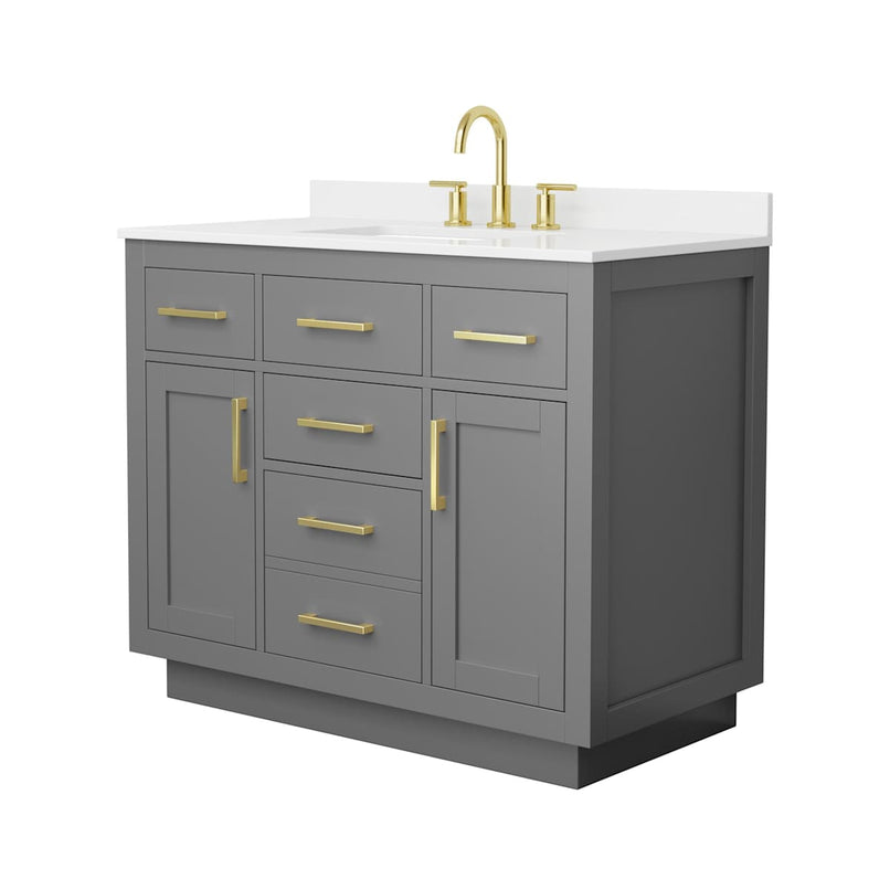 Beckett TK 42" Free Standing Single Basin Vanity Set with Cabinet and Quartz Vanity Top - image 15