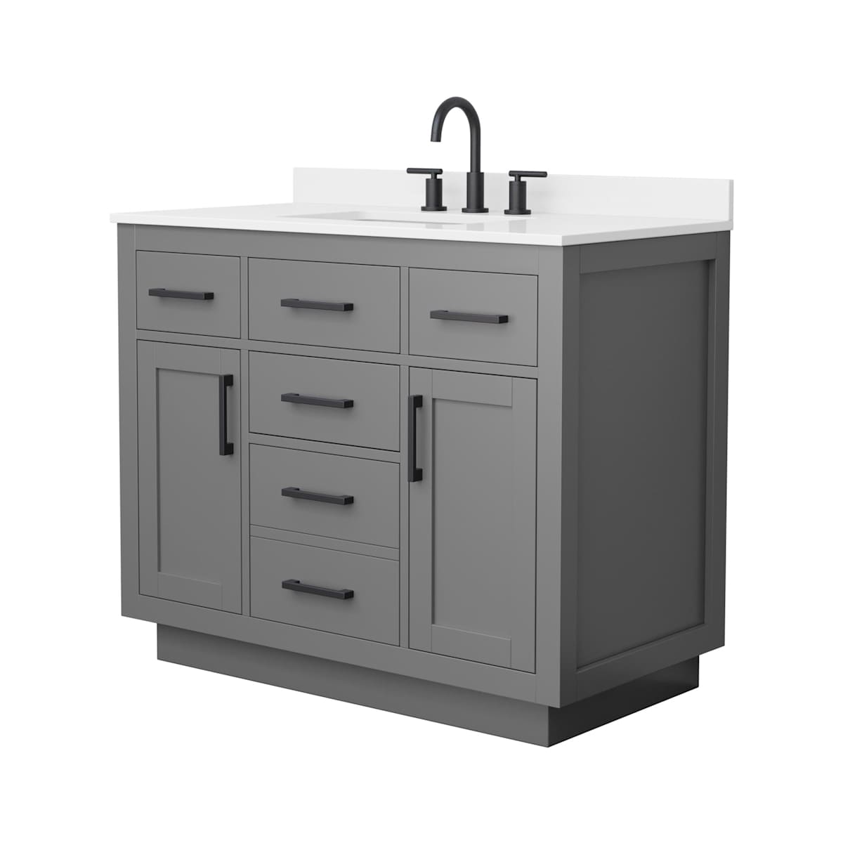 Beckett TK 42" Free Standing Single Basin Vanity Set with Cabinet and Quartz Vanity Top - image 17