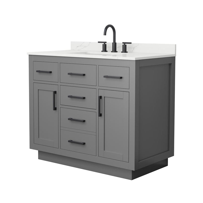 Beckett TK 42" Free Standing Single Basin Vanity Set with Cabinet and Quartz Vanity Top - image 18