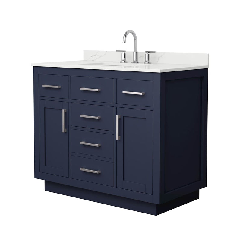 Beckett TK 42" Free Standing Single Basin Vanity Set with Cabinet and Quartz Vanity Top - image 20