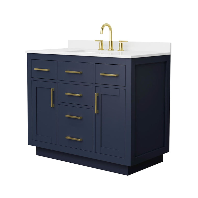 Beckett TK 42" Free Standing Single Basin Vanity Set with Cabinet and Quartz Vanity Top - image 21