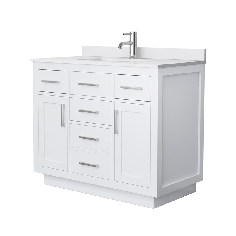 Beckett TK 42" Free Standing Single Basin Vanity Set with Cabinet and Cultured Marble Vanity Top - image 9