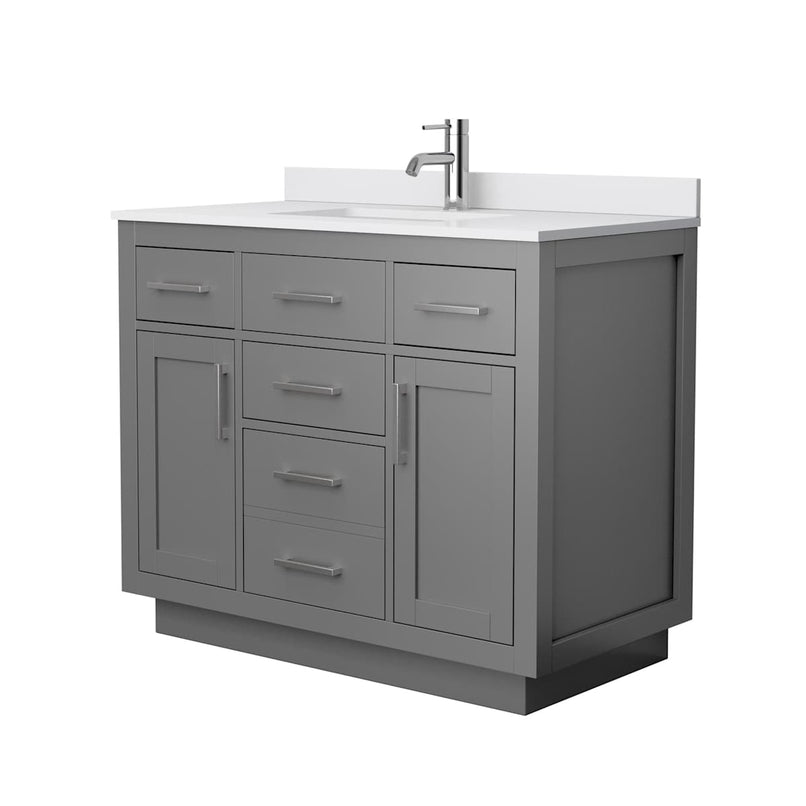 Beckett TK 42" Free Standing Single Basin Vanity Set with Cabinet and Cultured Marble Vanity Top - image 15