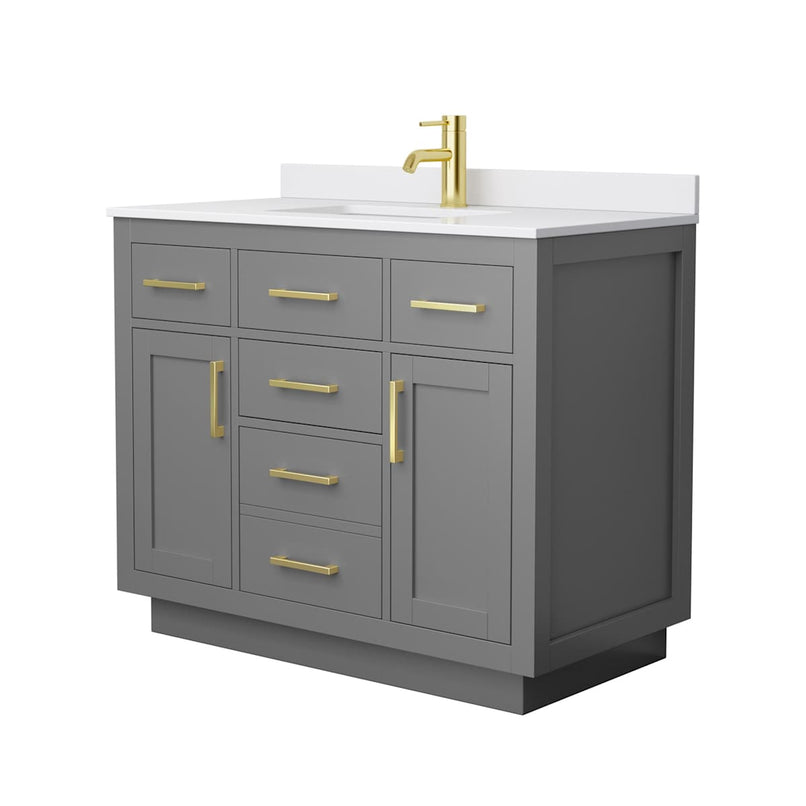 Beckett TK 42" Free Standing Single Basin Vanity Set with Cabinet and Cultured Marble Vanity Top - image 17