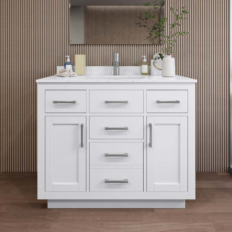Beckett TK 42" Free Standing Single Basin Vanity Set with Cabinet and Cultured Marble Vanity Top - image 1