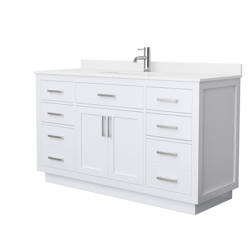 Beckett TK 60" Free Standing Single Basin Vanity Set with Cabinet and Quartz Vanity Top - image 6