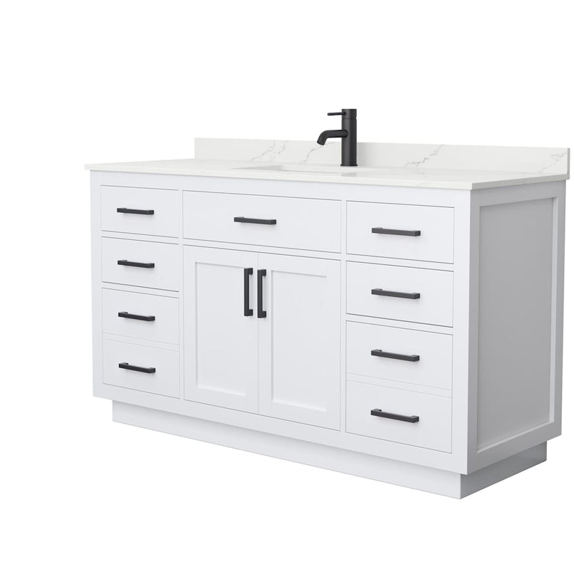 Beckett TK 60" Free Standing Single Basin Vanity Set with Cabinet and Quartz Vanity Top - image 11