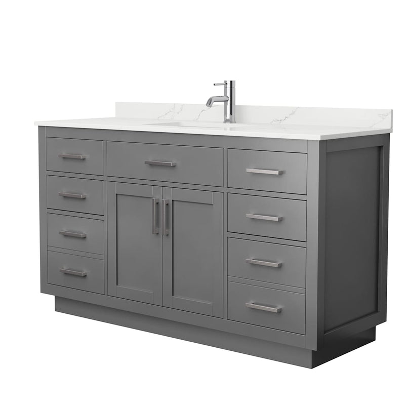 Beckett TK 60" Free Standing Single Basin Vanity Set with Cabinet and Quartz Vanity Top - image 13