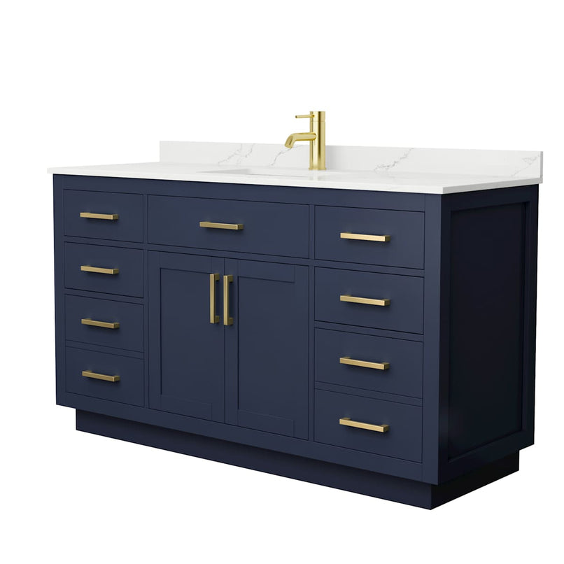 Beckett TK 60" Free Standing Single Basin Vanity Set with Cabinet and Quartz Vanity Top - image 21