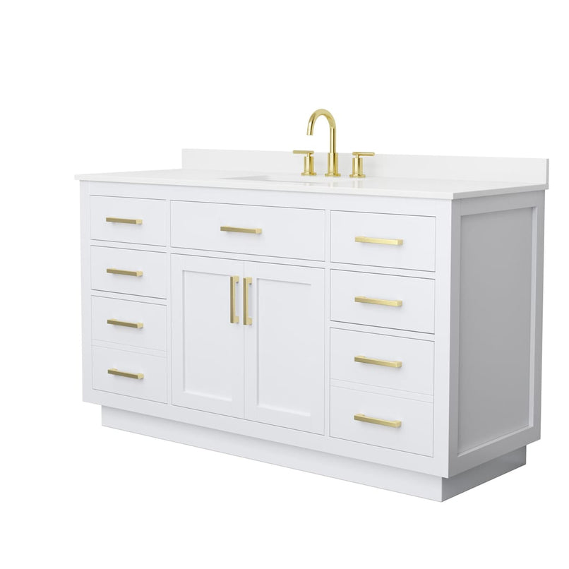 Beckett TK 60" Free Standing Single Basin Vanity Set with Cabinet and Quartz Vanity Top - image 9