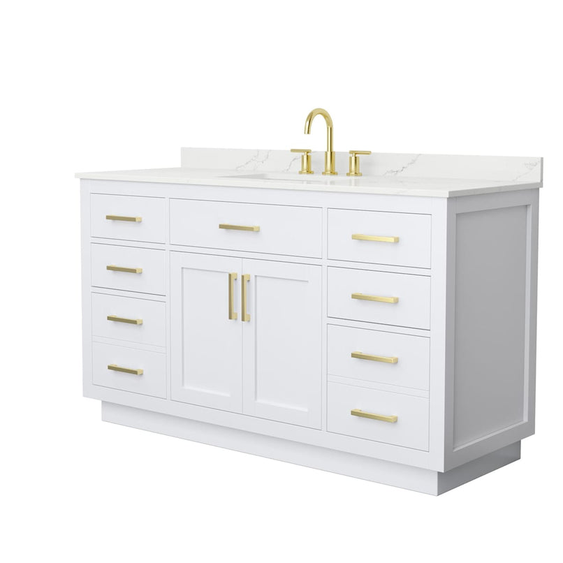 Beckett TK 60" Free Standing Single Basin Vanity Set with Cabinet and Quartz Vanity Top - image 10