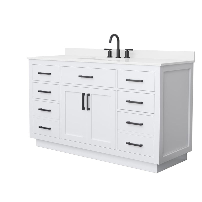 Beckett TK 60" Free Standing Single Basin Vanity Set with Cabinet and Quartz Vanity Top - image 11