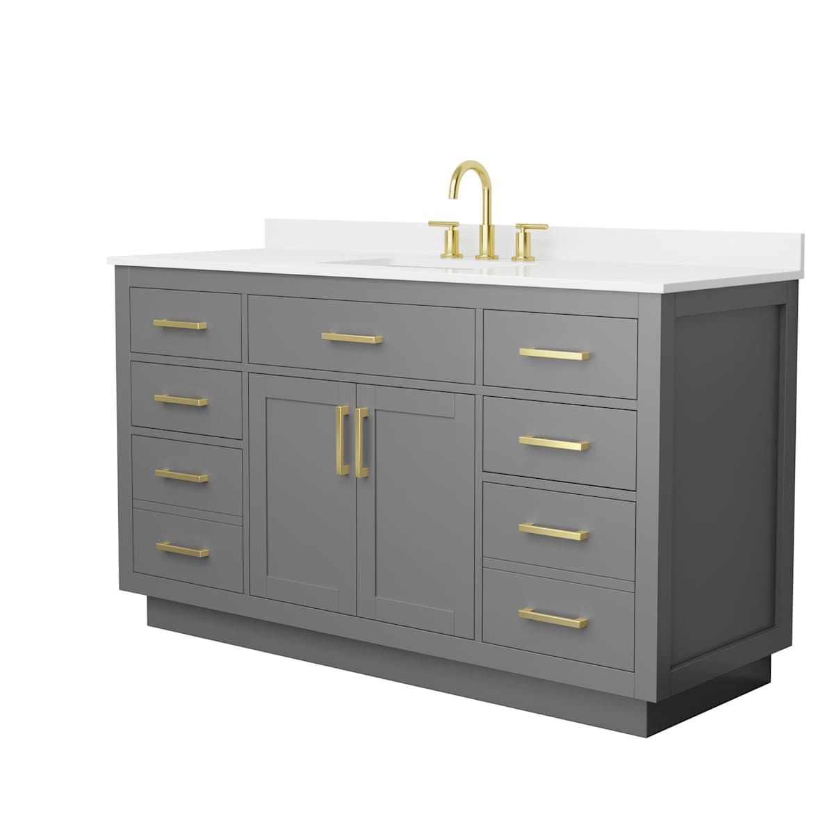 Beckett TK 60" Free Standing Single Basin Vanity Set with Cabinet and Quartz Vanity Top - image 15