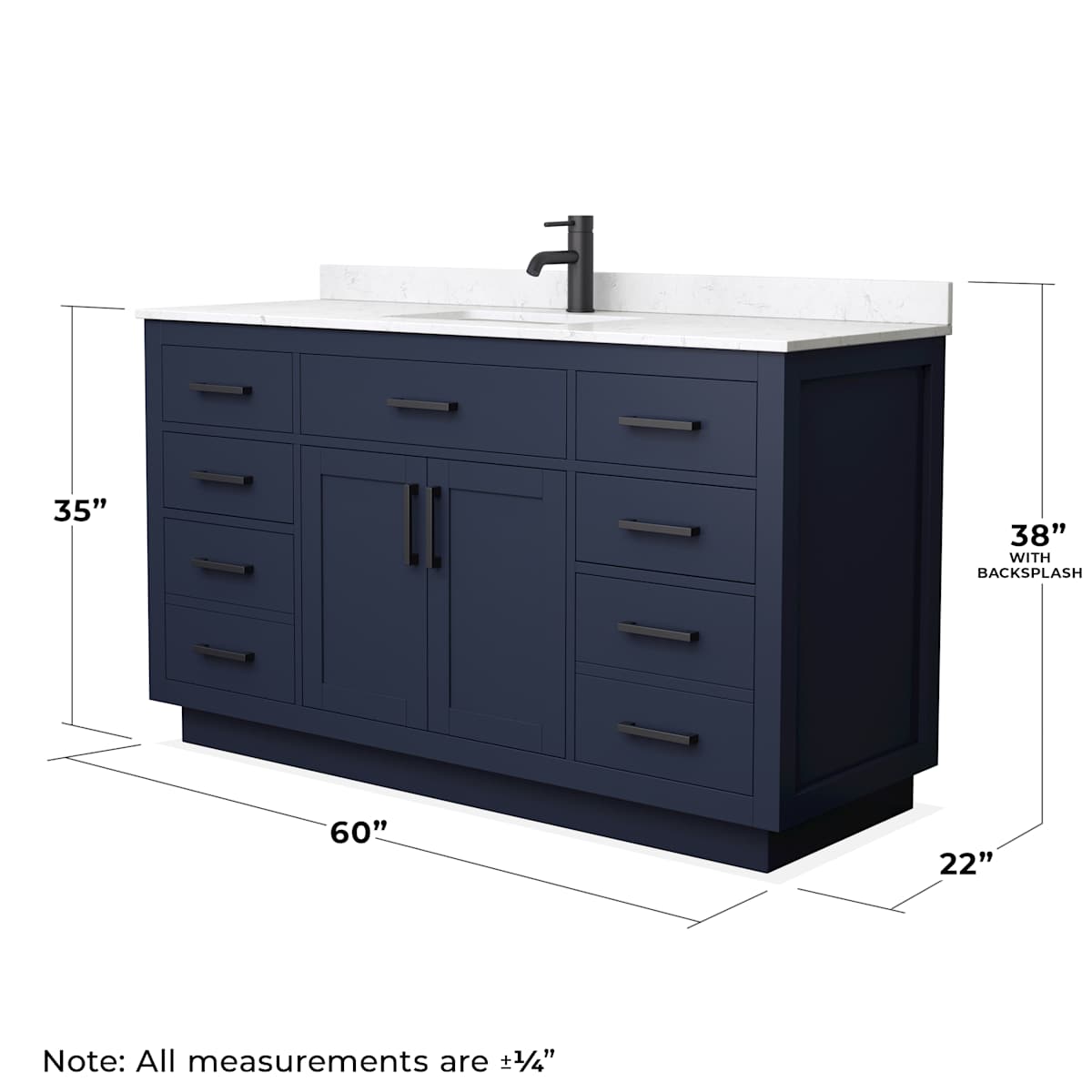 Beckett TK 60" Free Standing Single Basin Vanity Set with Cabinet and Cultured Marble Vanity Top