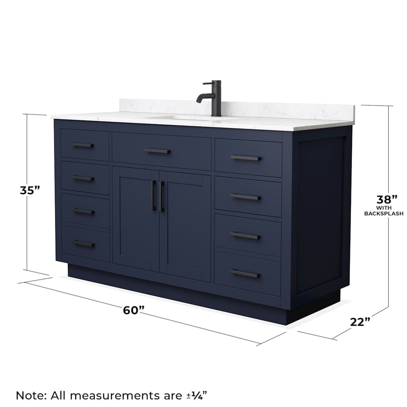 Beckett TK 60" Free Standing Single Basin Vanity Set with Cabinet and Cultured Marble Vanity Top - image 5
