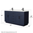 Beckett TK 66" Free Standing Double Basin Vanity Set with Cabinet and Quartz Vanity Top - image 6