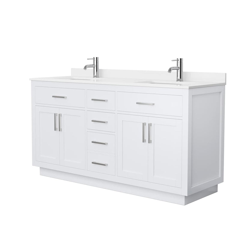 Beckett TK 66" Free Standing Double Basin Vanity Set with Cabinet and Quartz Vanity Top - image 7
