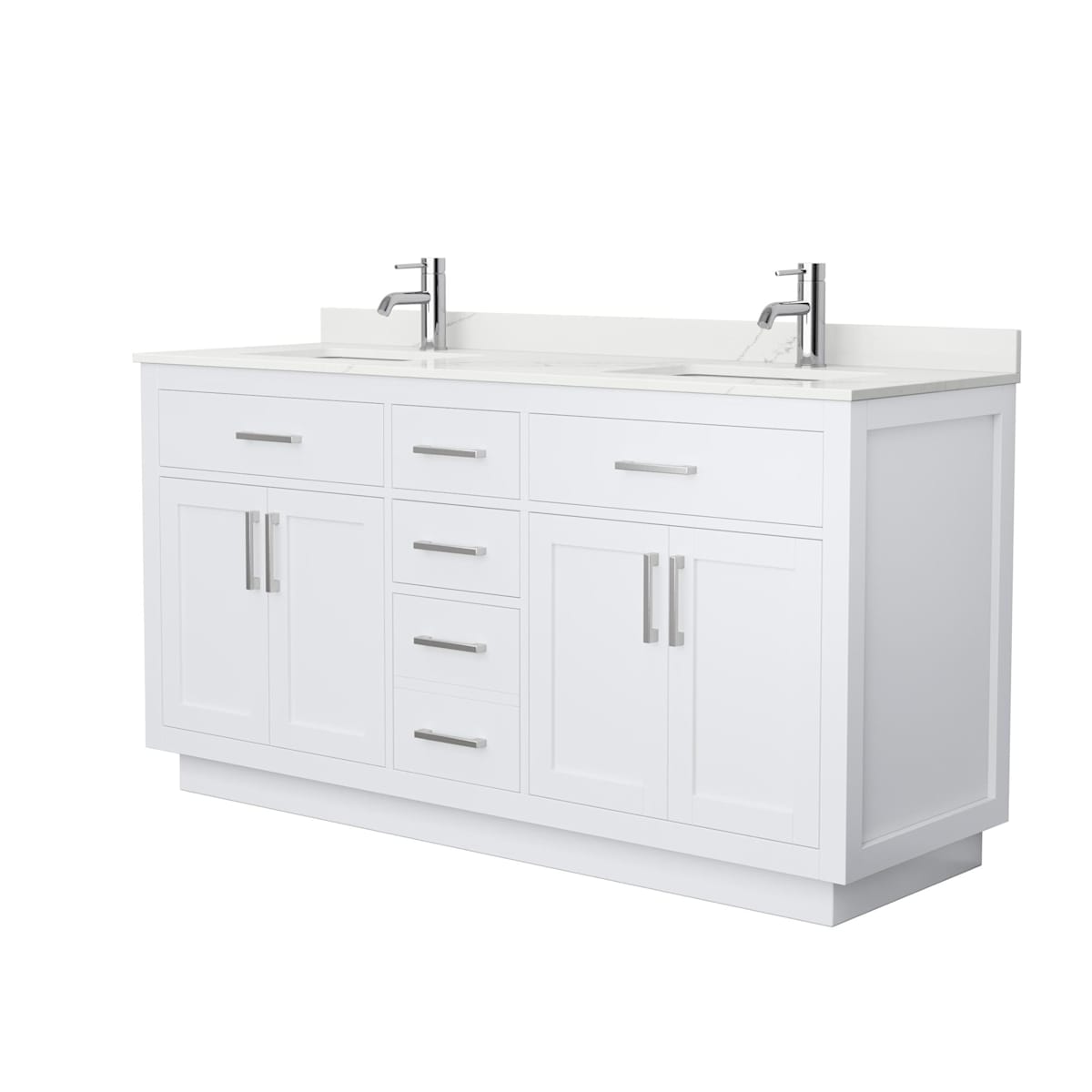 Beckett TK 66" Free Standing Double Basin Vanity Set with Cabinet and Quartz Vanity Top - image 8