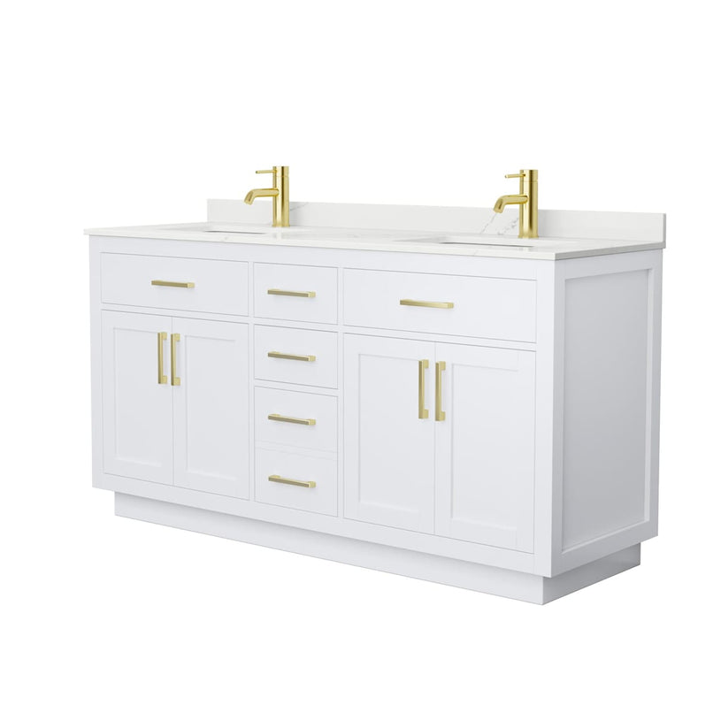 Beckett TK 66" Free Standing Double Basin Vanity Set with Cabinet and Quartz Vanity Top - image 10