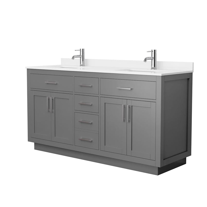 Beckett TK 66" Free Standing Double Basin Vanity Set with Cabinet and Quartz Vanity Top - image 13