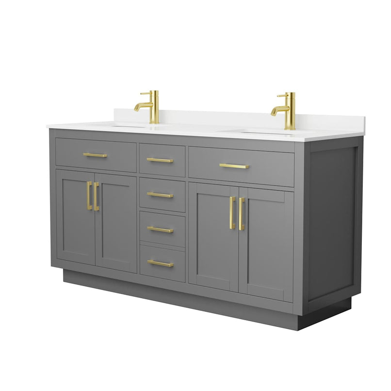 Beckett TK 66" Free Standing Double Basin Vanity Set with Cabinet and Quartz Vanity Top - image 15