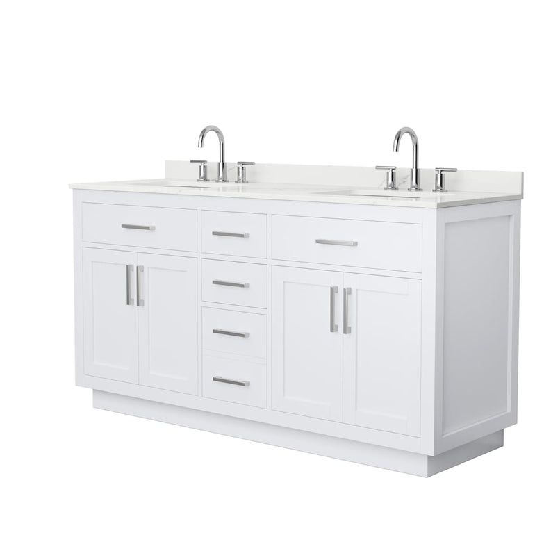 Beckett TK 66" Free Standing Double Basin Vanity Set with Cabinet and Quartz Vanity Top - image 8