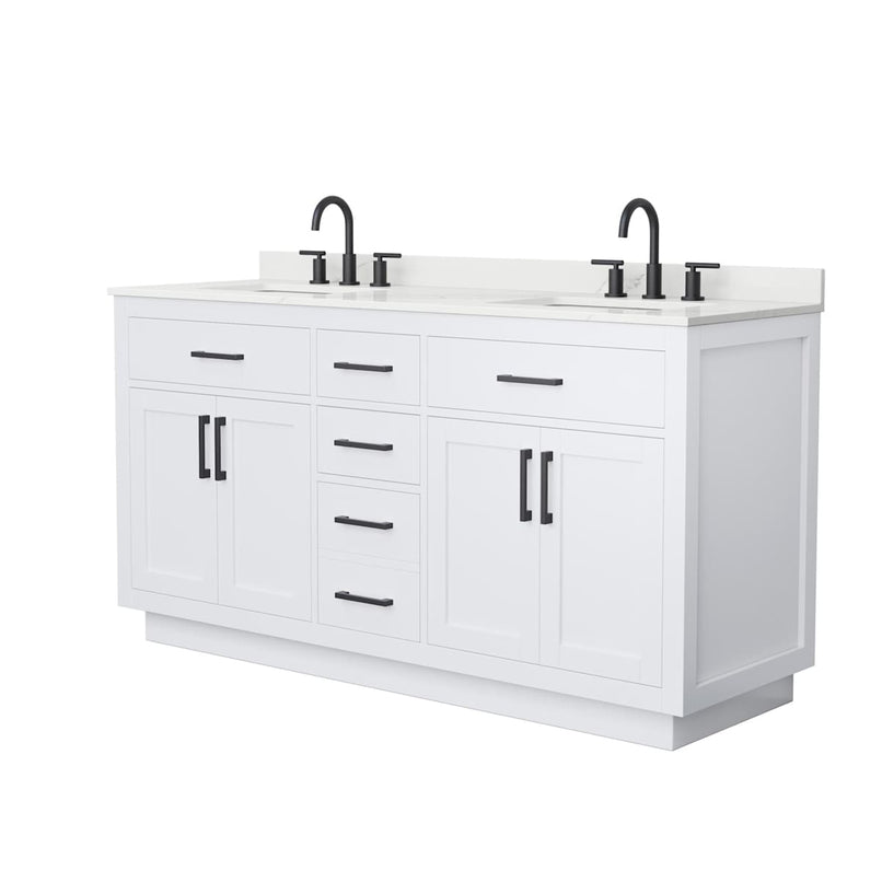 Beckett TK 66" Free Standing Double Basin Vanity Set with Cabinet and Quartz Vanity Top - image 12