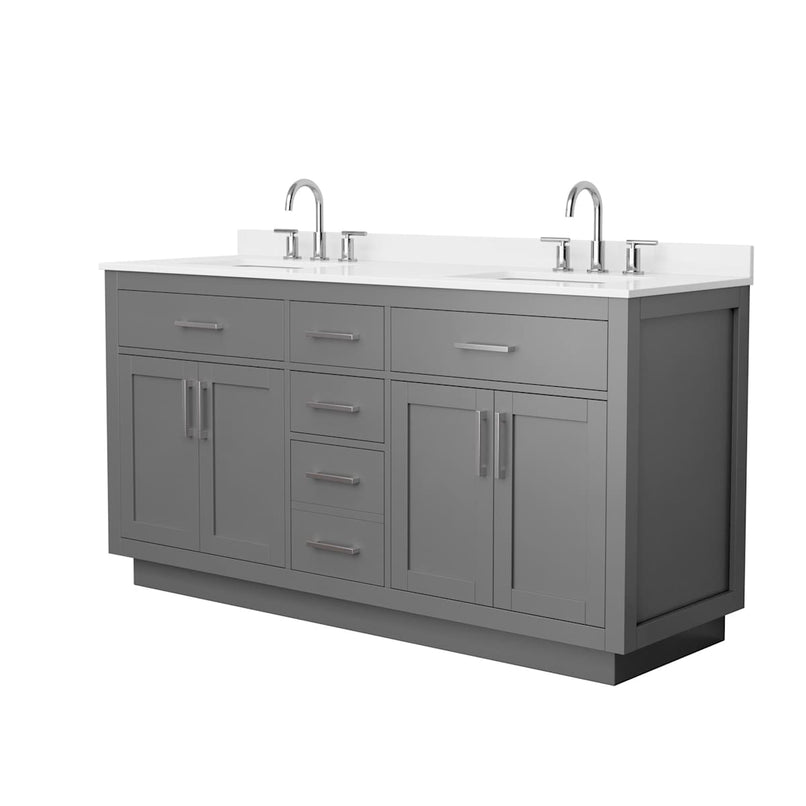 Beckett TK 66" Free Standing Double Basin Vanity Set with Cabinet and Quartz Vanity Top - image 13
