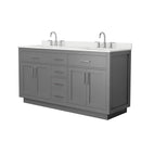 Beckett TK 66" Free Standing Double Basin Vanity Set with Cabinet and Quartz Vanity Top - image 14