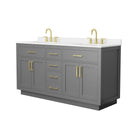 Beckett TK 66" Free Standing Double Basin Vanity Set with Cabinet and Quartz Vanity Top - image 15