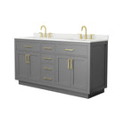 Beckett TK 66" Free Standing Double Basin Vanity Set with Cabinet and Quartz Vanity Top - image 16
