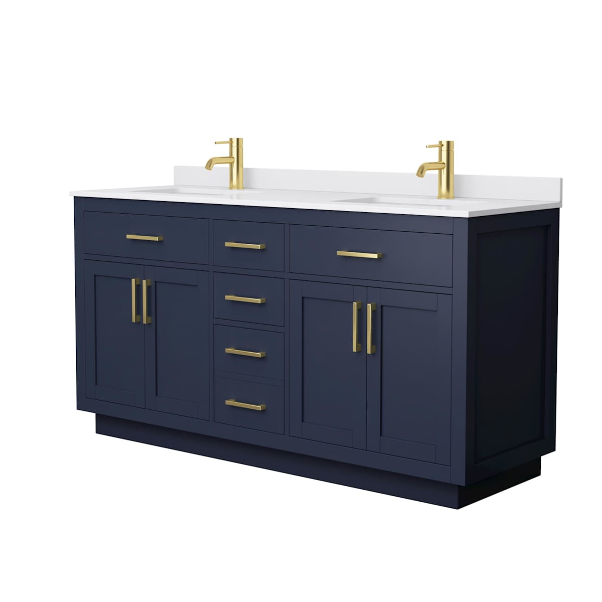 Beckett TK 66" Free Standing Double Basin Vanity Set with Cabinet and Cultured Marble Vanity Top - image 9