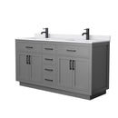 Beckett TK 66" Free Standing Double Basin Vanity Set with Cabinet and Cultured Marble Vanity Top - image 13
