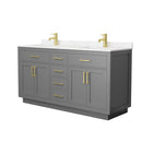 Beckett TK 66" Free Standing Double Basin Vanity Set with Cabinet and Cultured Marble Vanity Top - image 14