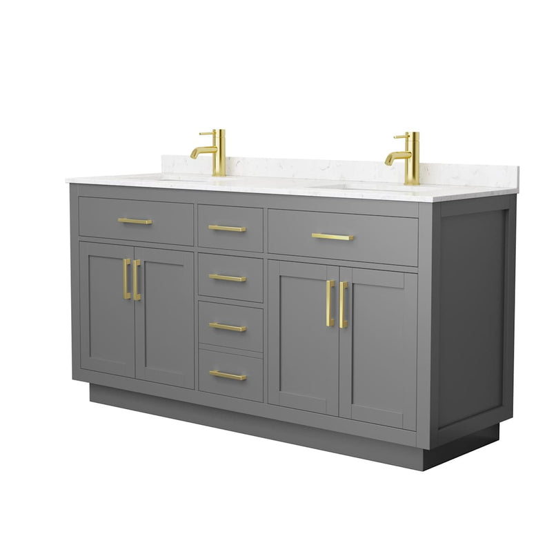 Beckett TK 66" Free Standing Double Basin Vanity Set with Cabinet and Cultured Marble Vanity Top - image 14
