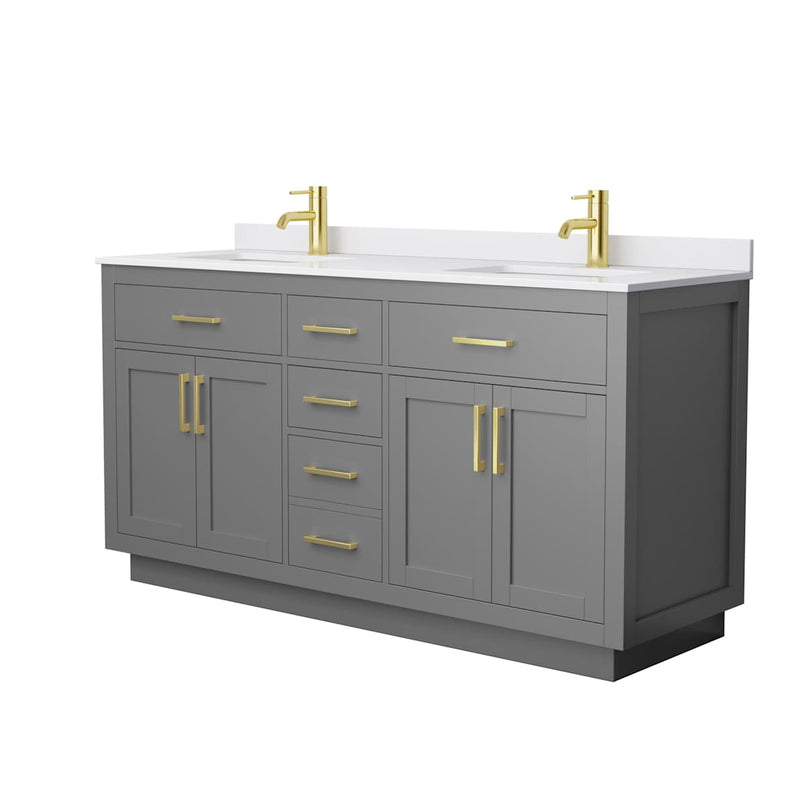Beckett TK 66" Free Standing Double Basin Vanity Set with Cabinet and Cultured Marble Vanity Top - image 15