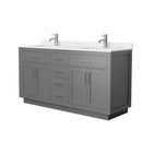 Beckett TK 66" Free Standing Double Basin Vanity Set with Cabinet and Cultured Marble Vanity Top - image 16