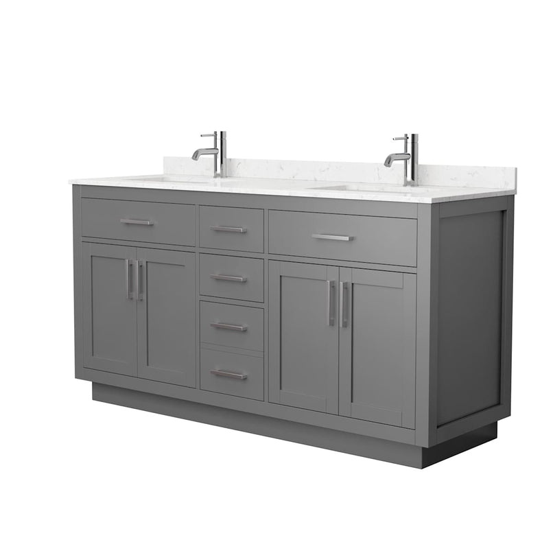 Beckett TK 66" Free Standing Double Basin Vanity Set with Cabinet and Cultured Marble Vanity Top - image 16