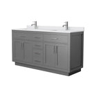 Beckett TK 66" Free Standing Double Basin Vanity Set with Cabinet and Cultured Marble Vanity Top - image 17