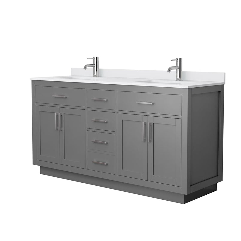 Beckett TK 66" Free Standing Double Basin Vanity Set with Cabinet and Cultured Marble Vanity Top - image 17