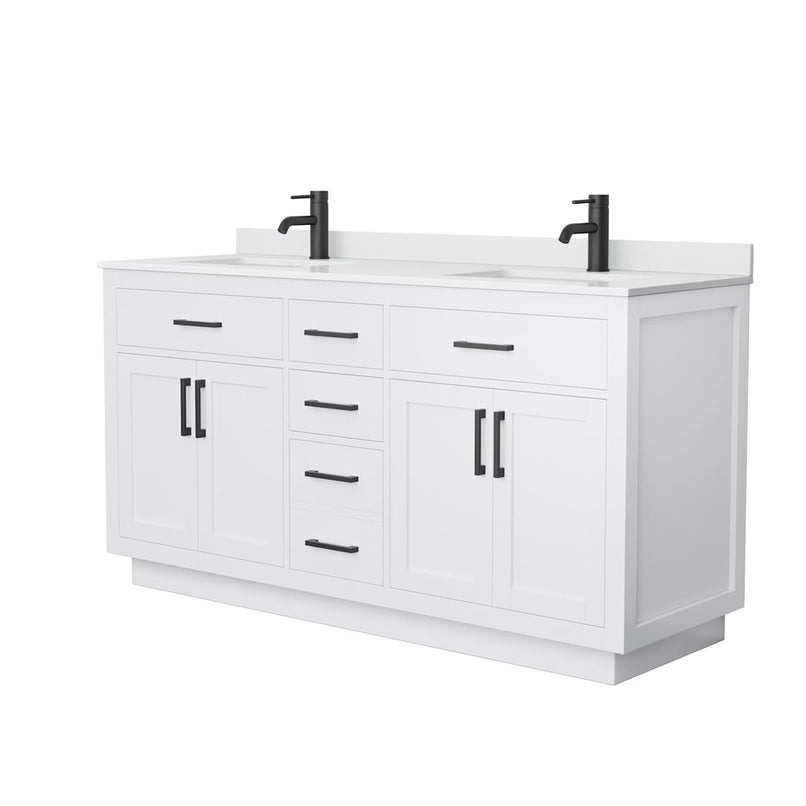 Beckett TK 66" Free Standing Double Basin Vanity Set with Cabinet and Cultured Marble Vanity Top - image 19