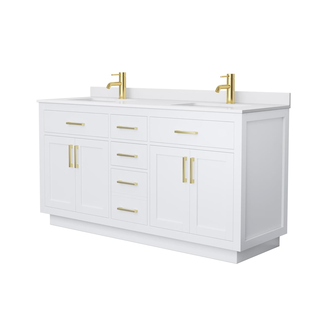 Beckett TK 66" Free Standing Double Basin Vanity Set with Cabinet and Cultured Marble Vanity Top - image 21