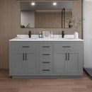 Beckett TK 66" Free Standing Double Basin Vanity Set with Cabinet and Quartz Vanity Top - image 1