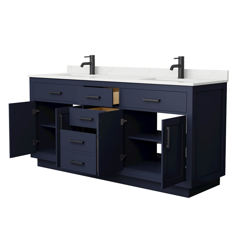 Beckett TK 72" Free Standing Double Basin Vanity Set with Cabinet and Quartz Vanity Top - image 3
